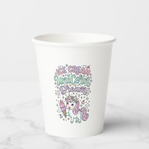Einhorn Eiscreme Einhorn Traum Süße Pastell Produk Pappbecher