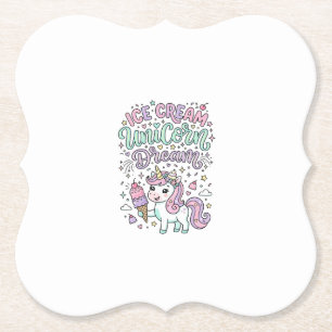 Einhorn Eiscreme Einhorn Traum Süße Pastell Produk Untersetzer