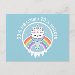 Einhorn-Eistüte Postkarte