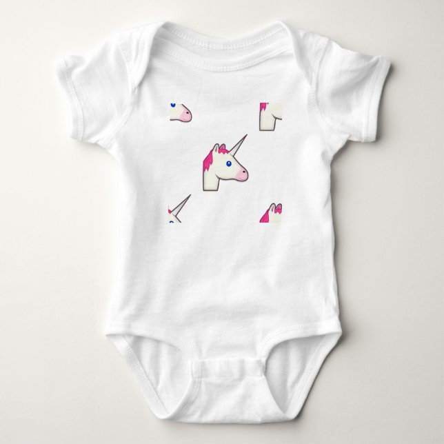 Einhorn Emoji Baby Strampler (Vorderseite)