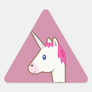 Einhorn emoji dreieckiger aufkleber