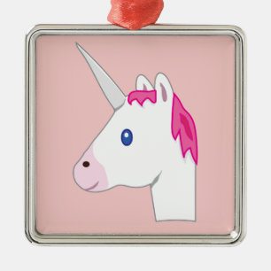 Einhorn emoji silbernes ornament