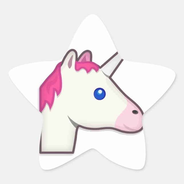Einhorn Emoji Stern-Aufkleber (Vorderseite)