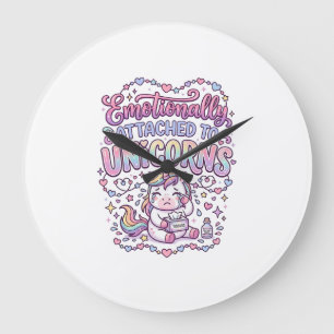 Einhorn emotional an Einhörner gebunden Original  Große Wanduhr