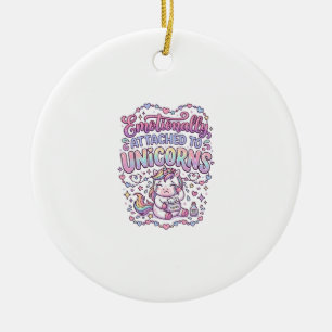 Einhorn emotional an Einhörner gebunden Original  Keramik Ornament