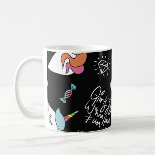 Einhorn, Erdbeere, Ananas, Zeichnungen von Eis Kaffeetasse