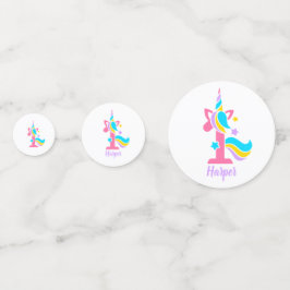 Einhorn Erster Geburtstag Rosa und Lila Foto Konfetti