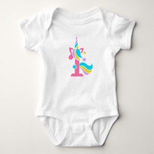 Einhorn Erstgeburtstag Rosa und Lila Einhorn Baby Strampler