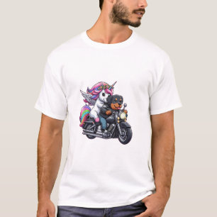 Einhorn Fahrendes Motorrad Mädchen Frauen Kinder Y T-Shirt