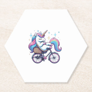Einhorn Fahrradfahrende Jungen Mädchen Frauen Kind Untersetzer