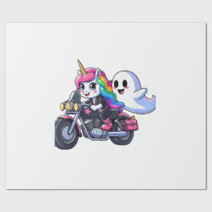 Einhorn fährt auf einem Motorrad Jungen Mädchen Mä Geschenkpapier