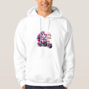 Einhorn fährt Motorrad Jungen Frauen Kinder Erwach Hoodie