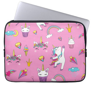 Einhorn-Fan-Club-Muster Rosa Laptopschutzhülle