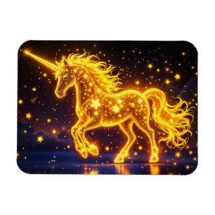 Einhorn-Fantasie Gold Leuchtsterne Magnet