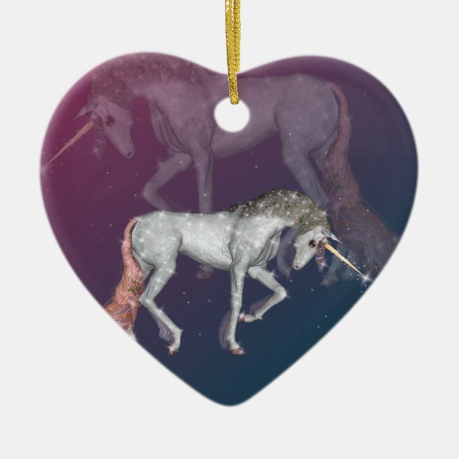 Einhorn-Fantasie Keramik Ornament (Vorne)