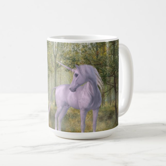 Einhorn-Fantasie-Kunst Kaffeetasse (VorderseiteRechts)