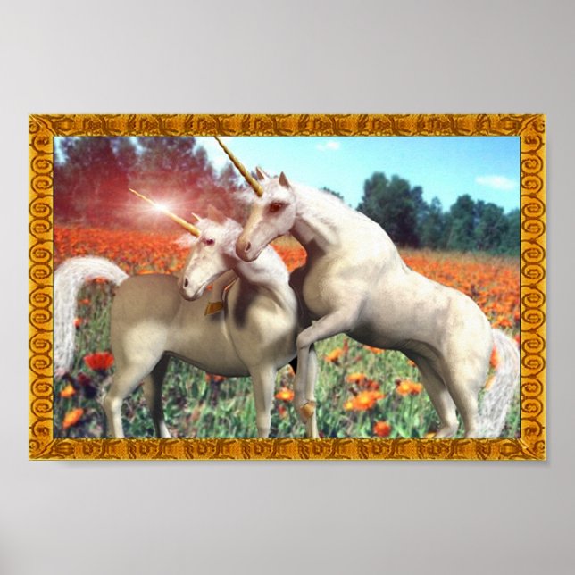 Einhorn-Felder Poster (Vorne)