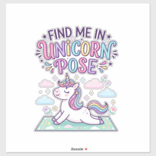 Einhorn Finde mich im Einhorn-Pose-Druck Fertig-PO Aufkleber