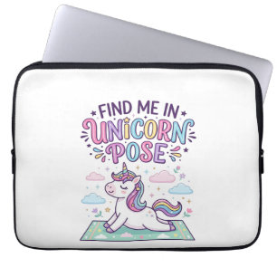 Einhorn Finde mich im Einhorn-Pose-Druck Fertig-PO Laptopschutzhülle