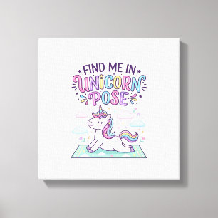 Einhorn Finde mich im Einhorn-Pose-Druck Fertig PO Leinwanddruck