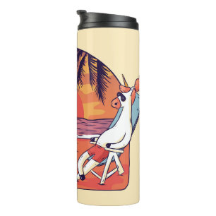 Einhorn-Flamingo-Strand Thermosbecher