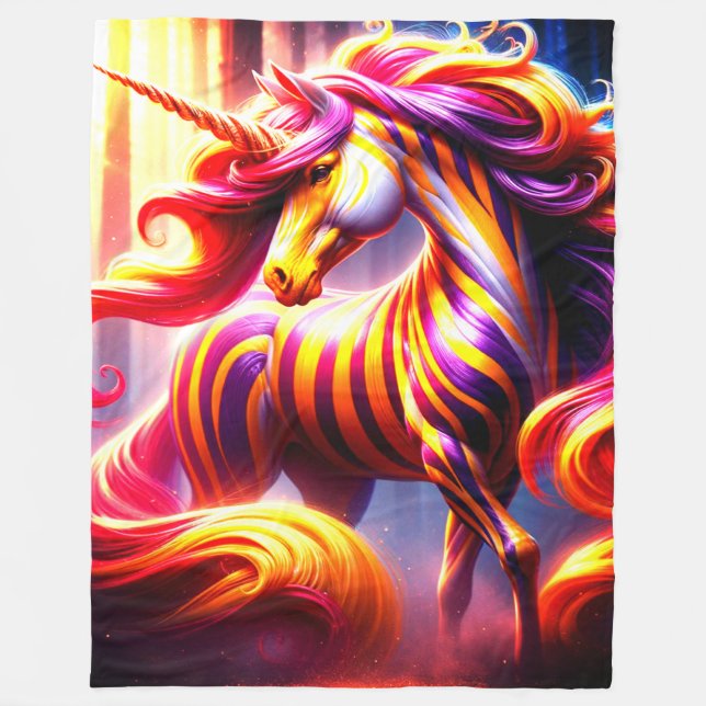 Einhorn Fleecedecke (Vorderseite)