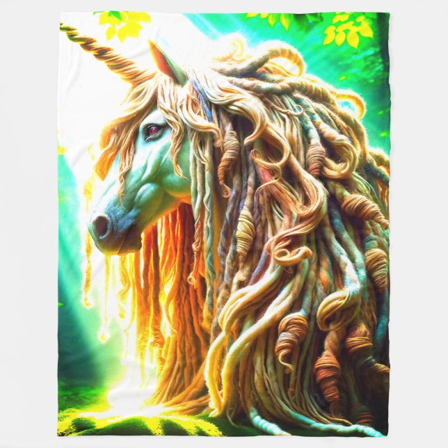 Einhorn Fleecedecke (Vorderseite)
