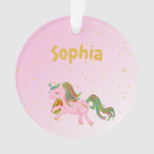 Einhorn Foto Rosa Goldflecken Girly Niedlich Ornam Ornament