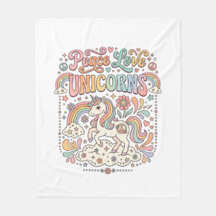 Einhorn Frieden Liebe Einhörner Süßes Vektordesign Fleecedecke