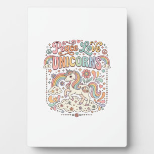 Einhorn Frieden Liebe Einhörner Süßes Vektordesign Fotoplatte