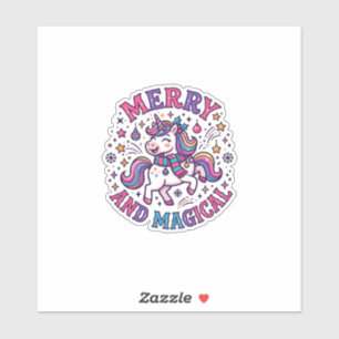 Einhorn Fröhlich und Magisch Aufkleber