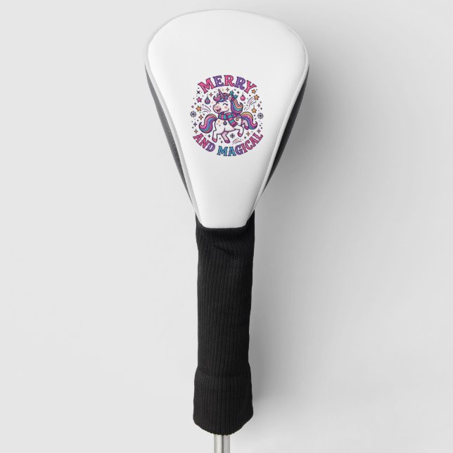 Einhorn Fröhlich und Magisch Golf Headcover (Vorderseite)