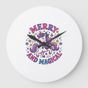 Einhorn Fröhlich und Magisch Große Wanduhr
