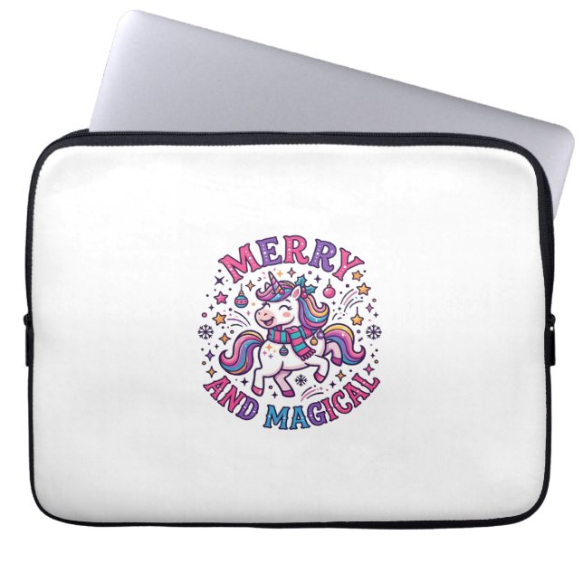 Einhorn Fröhlich und Magisch Laptopschutzhülle (Vorderseite)
