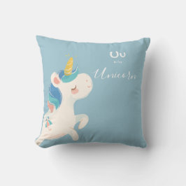 Einhorn • Fügen Sie Ihren Namen Cute Alphabet Mono Kissen