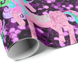 Einhorn Funkelnd Glitzer Rosa Fairer Lila Sequin Geschenkpapier