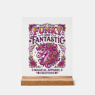 Einhorn Funky und Fantastisch Stylisches Zazzle De Acrylschild