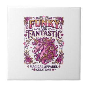 Einhorn Funky und Fantastisch Stylisches Zazzle De Fliese