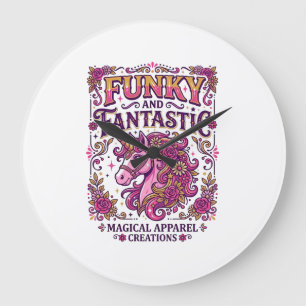 Einhorn Funky und Fantastisch Stylisches Zazzle De Große Wanduhr