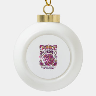 Einhorn Funky und Fantastisch Stylisches Zazzle De Keramik Kugel-Ornament