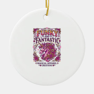 Einhorn Funky und Fantastisch Stylisches Zazzle De Keramik Ornament
