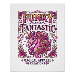 Einhorn Funky und Fantastisch Stylisches Zazzle De Poster