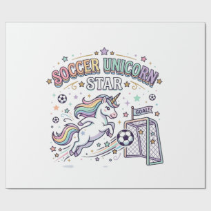 Einhorn Fußball Einhorn Star Lustiges Vektor Desig Geschenkpapier
