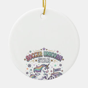Einhorn Fußball Einhorn Star Lustiges Vektor Desig Keramik Ornament