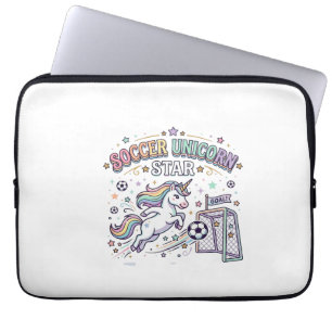 Einhorn Fußball Einhorn Star Lustiges Vektordesign Laptopschutzhülle