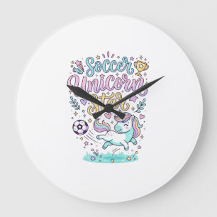 Einhorn Fußball Einhorn Stern Süß Große Wanduhr