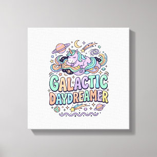 Einhorn Galactic Daydreamer Kawaii Aufkleber und T Leinwanddruck