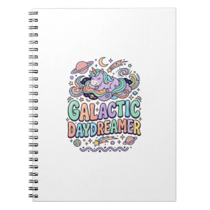 Einhorn Galactic Daydreamer Kawaii Aufkleber und T Notizblock