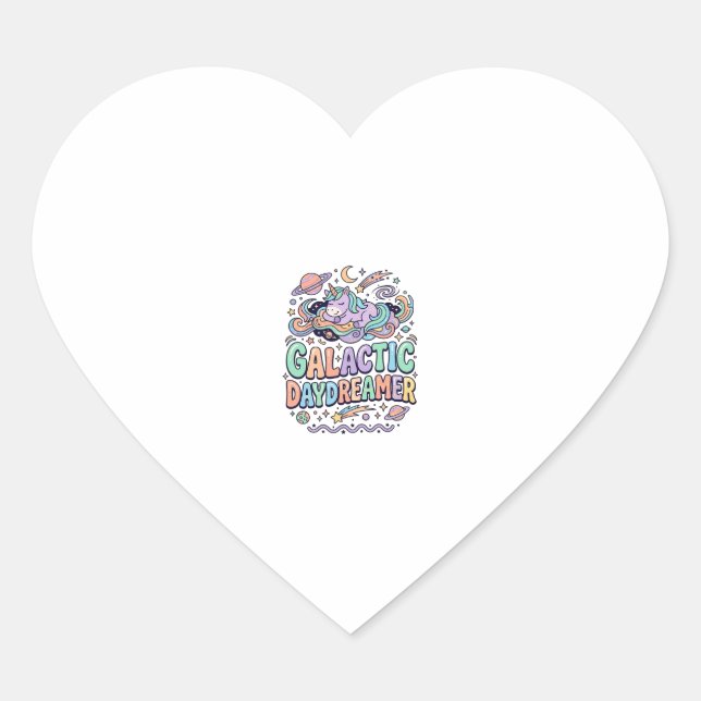 Einhorn Galactic Tagträumer Kawaii Aufkleber und T (Vorderseite)