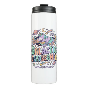 Einhorn Galactic Tagträumer Kawaii Aufkleber und T Thermosbecher